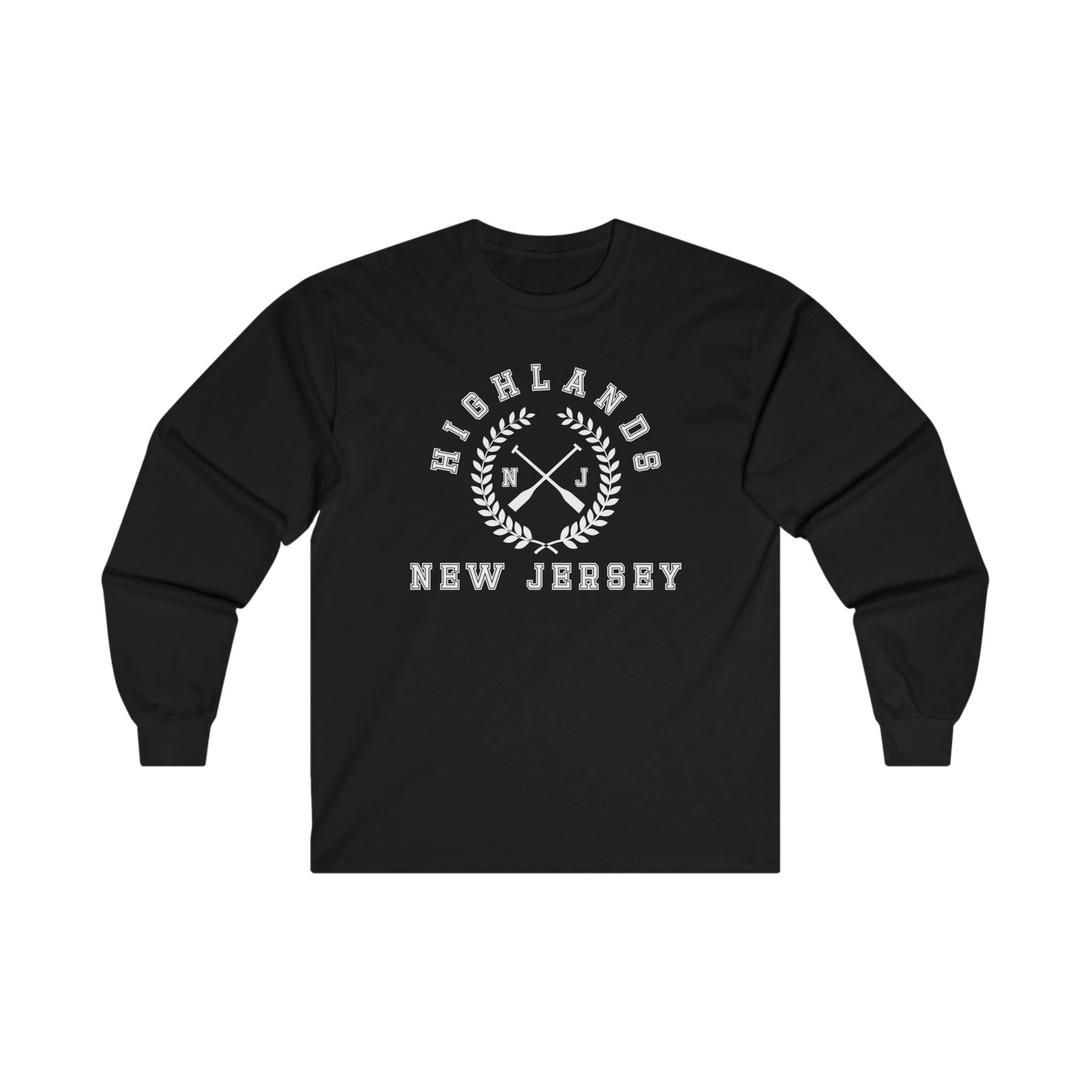 Highlands NJ Crossed Oars Ultra Cotton Long Sleeve Tee