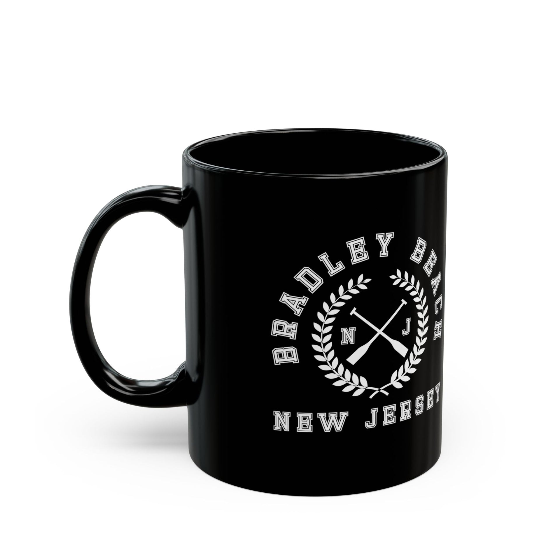 Bradley Beach NJ Crossed Oars Black Mug