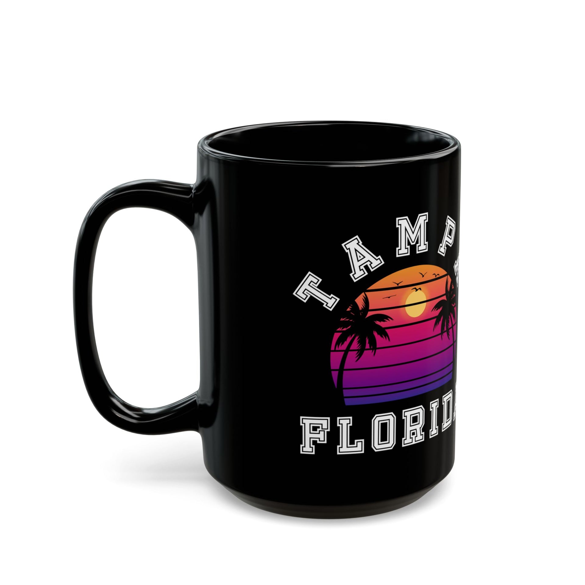 Tampa Florida Palms Black Mug