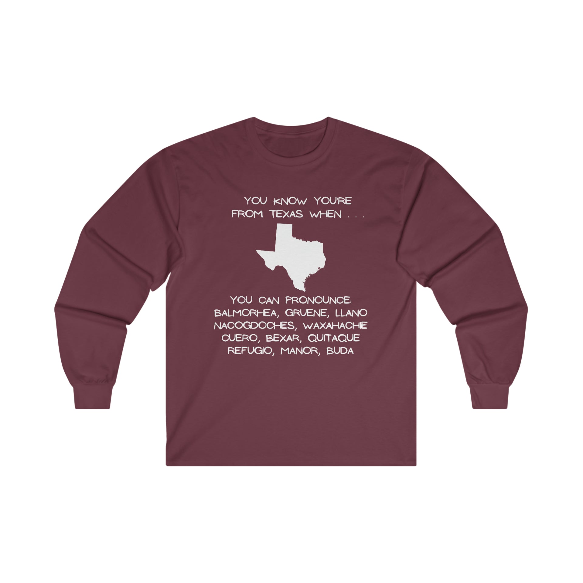 Texas Cities Ultra Cotton Long Sleeve Tee