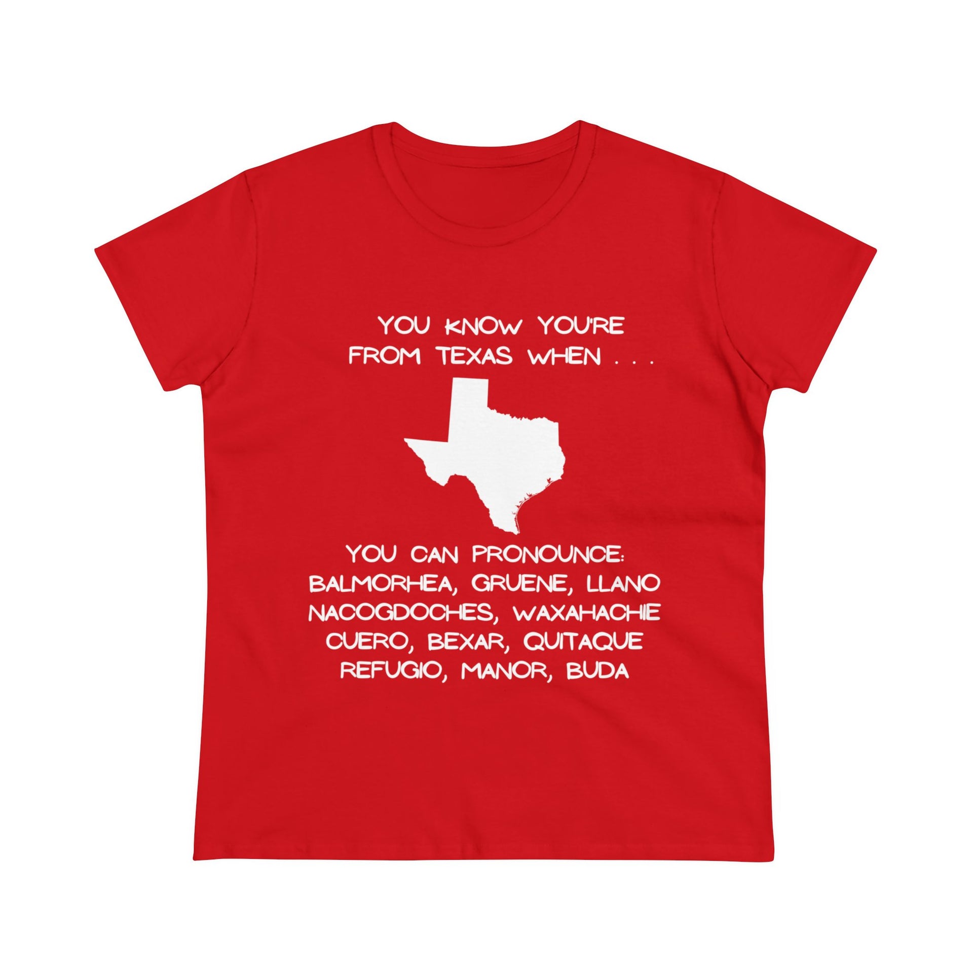 Texas Cities Women's Midweight Cotton Tee