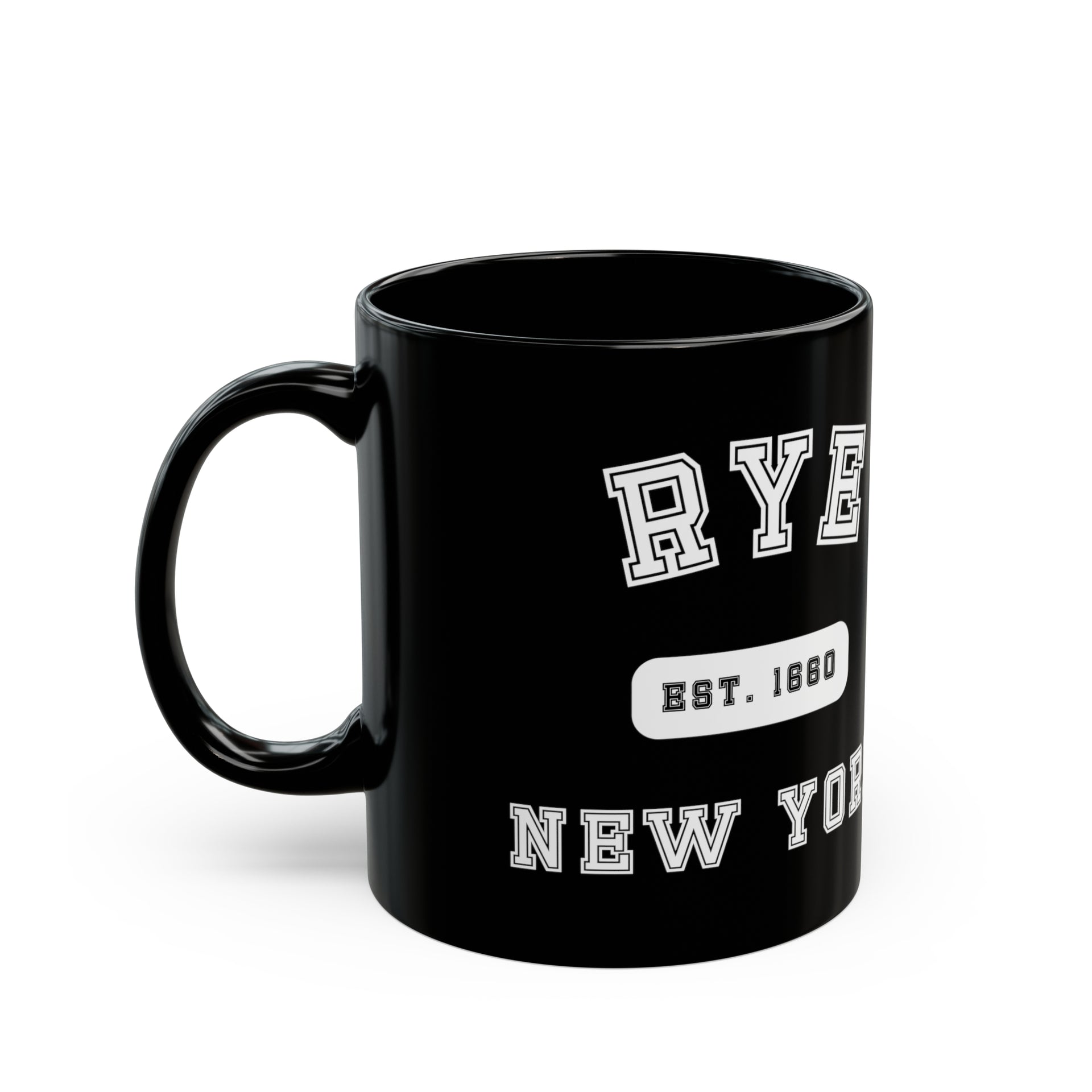 Rye NY Black Mug