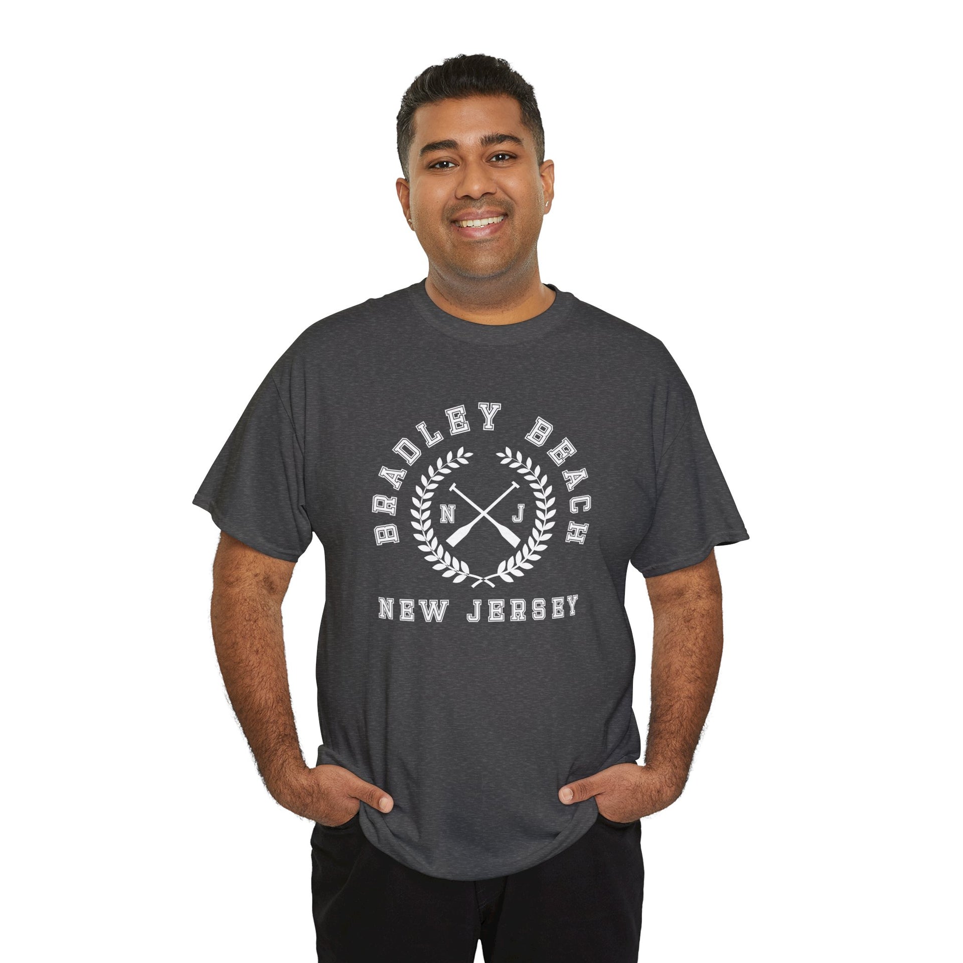 Bradley Beach NJ Crossed Oars Unisex Cotton Tee