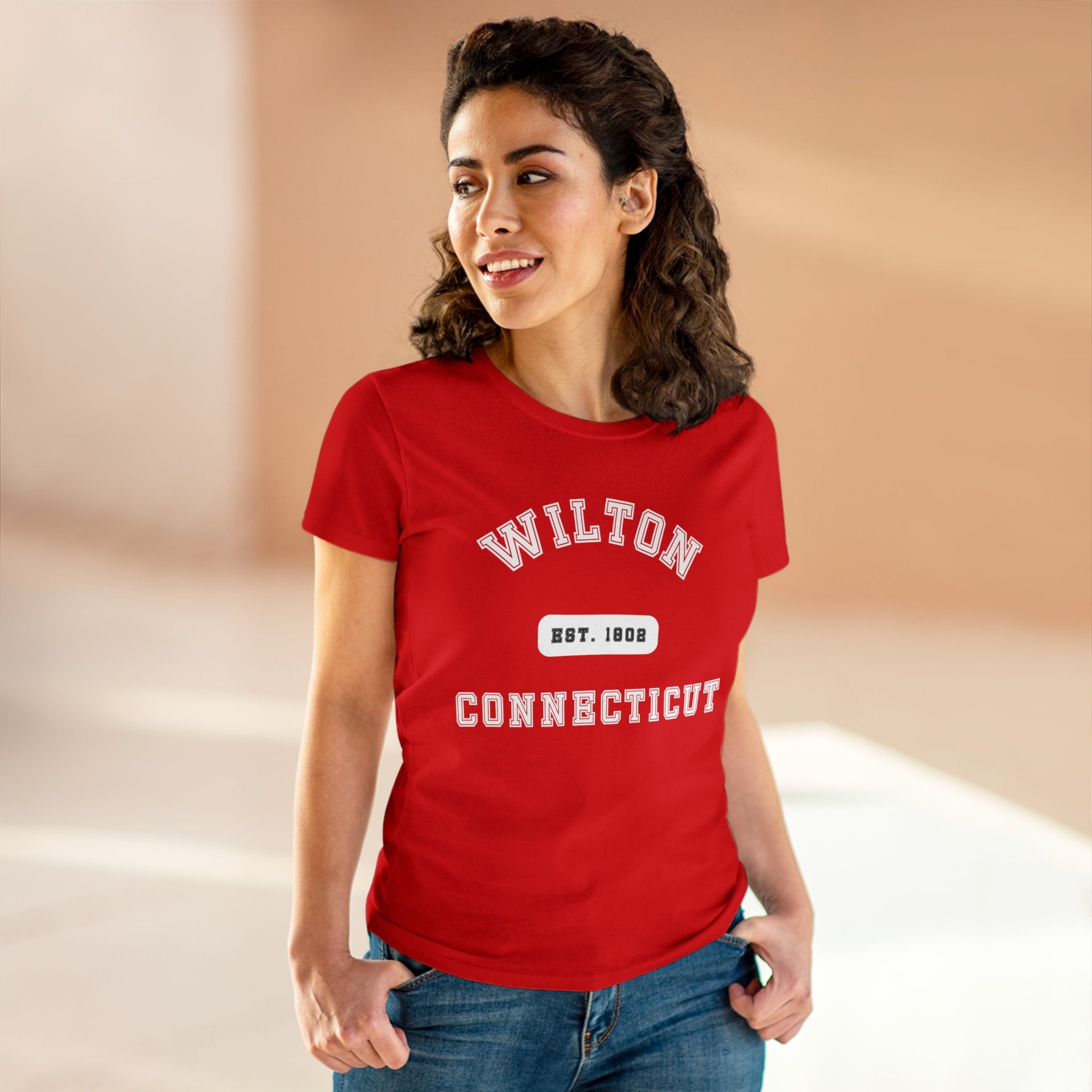 Wilton CT Women's Midweight Cotton Tee