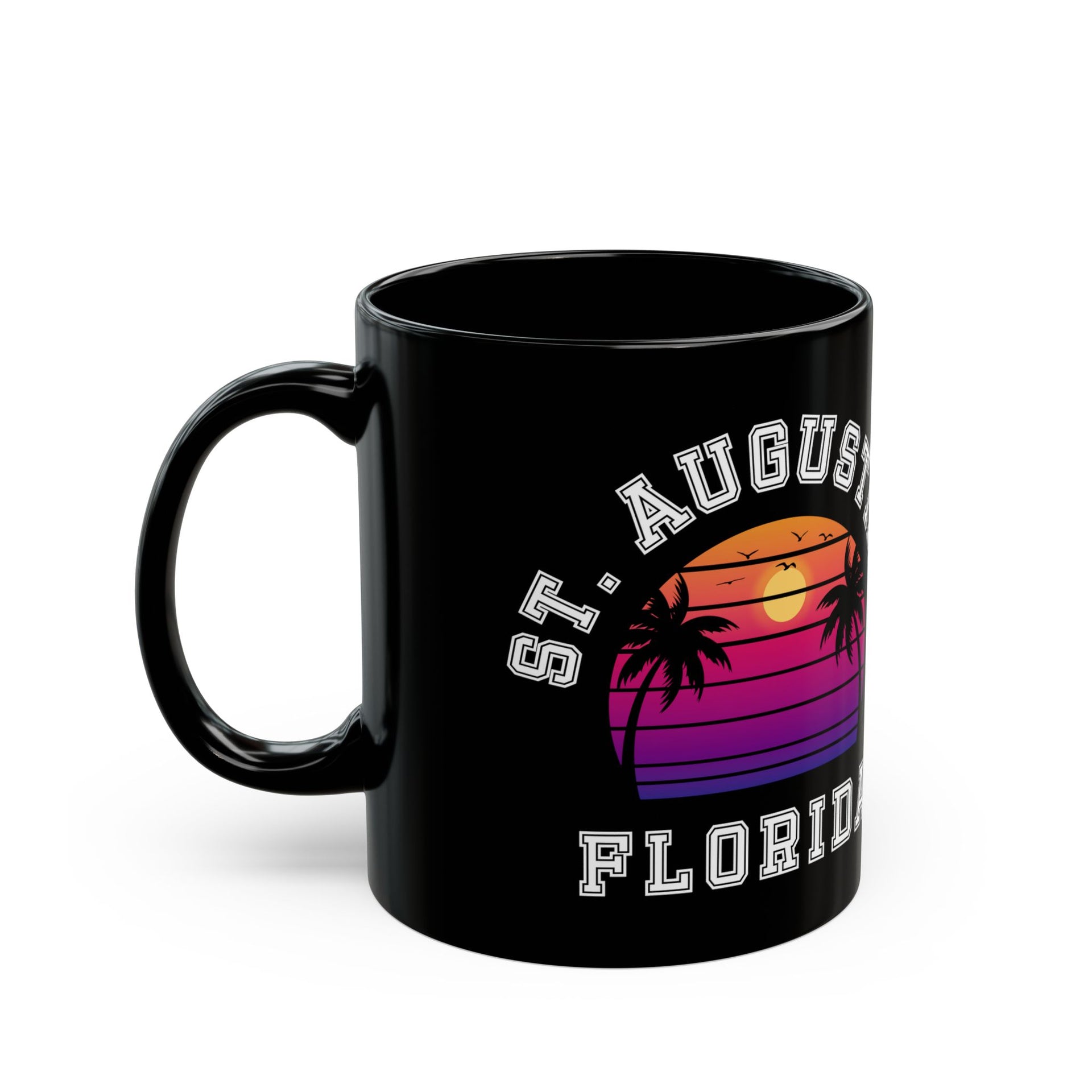 St. Augustine Florida Palms Black Mug