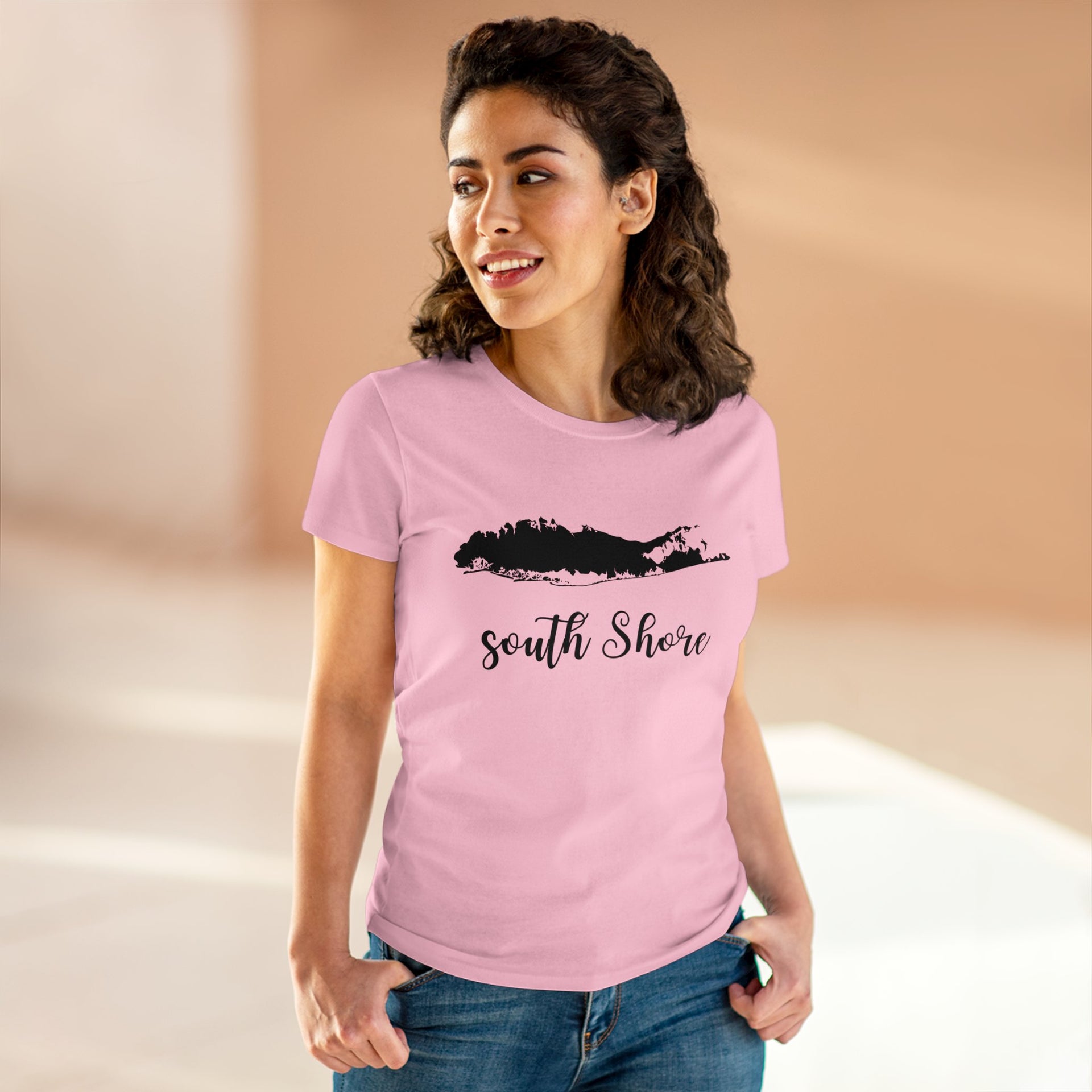 South Shore (Script) Long Island Women's Midweight Cotton Tee