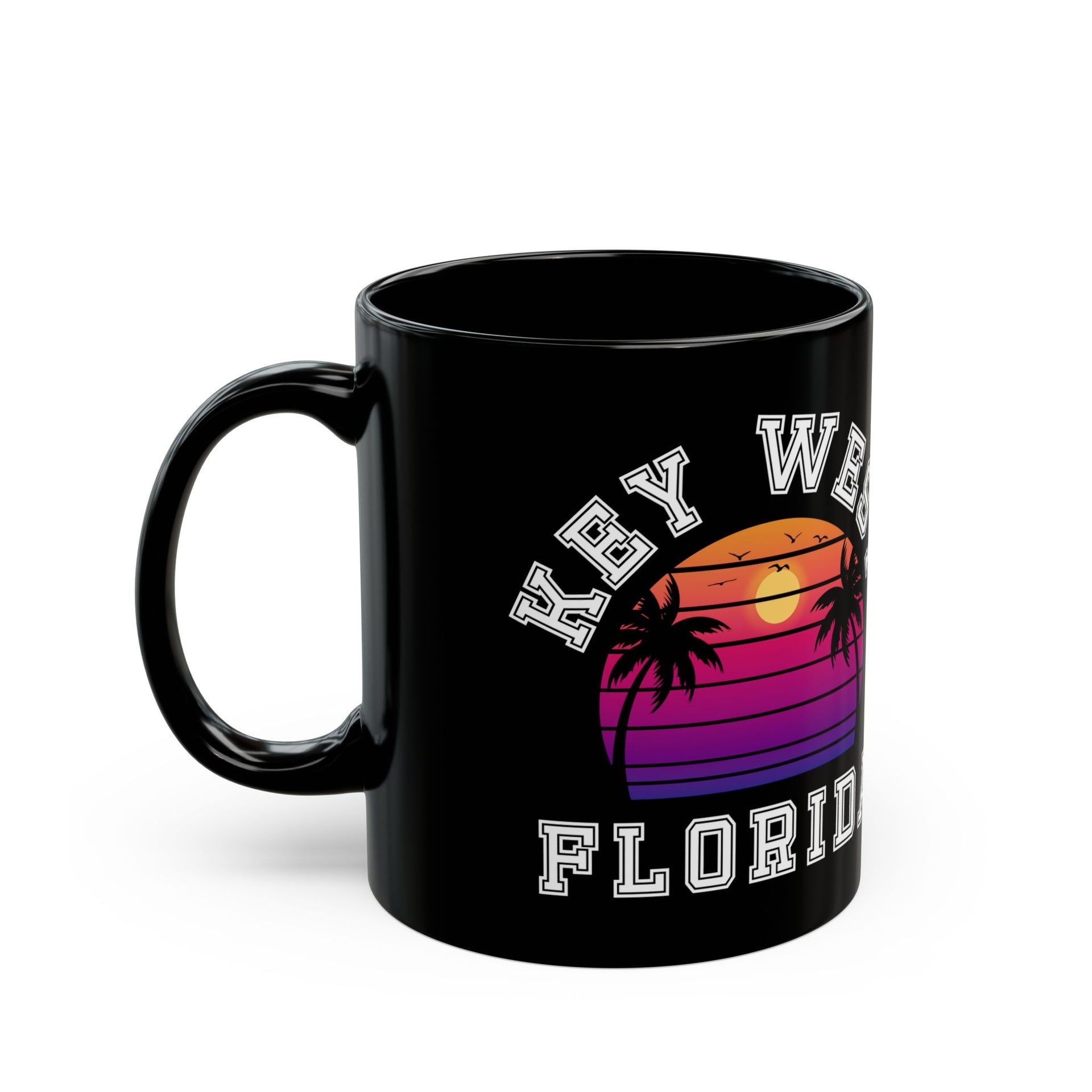 Key West Florida Palms Black Mug