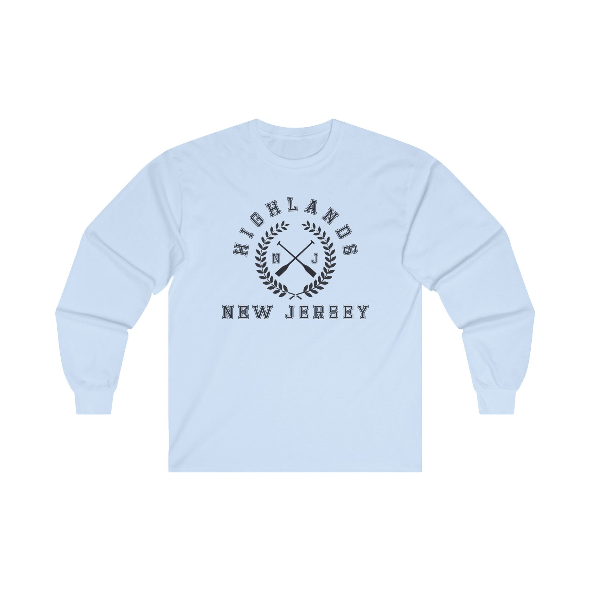 Highlands NJ Crossed Oars Ultra Cotton Long Sleeve Tee