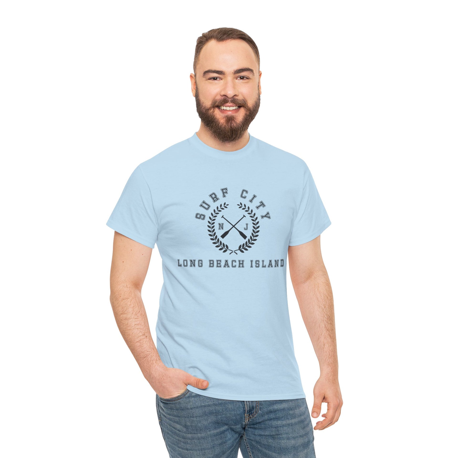 Surf City Long Beach Island Crossed Oars Unisex Cotton Tee