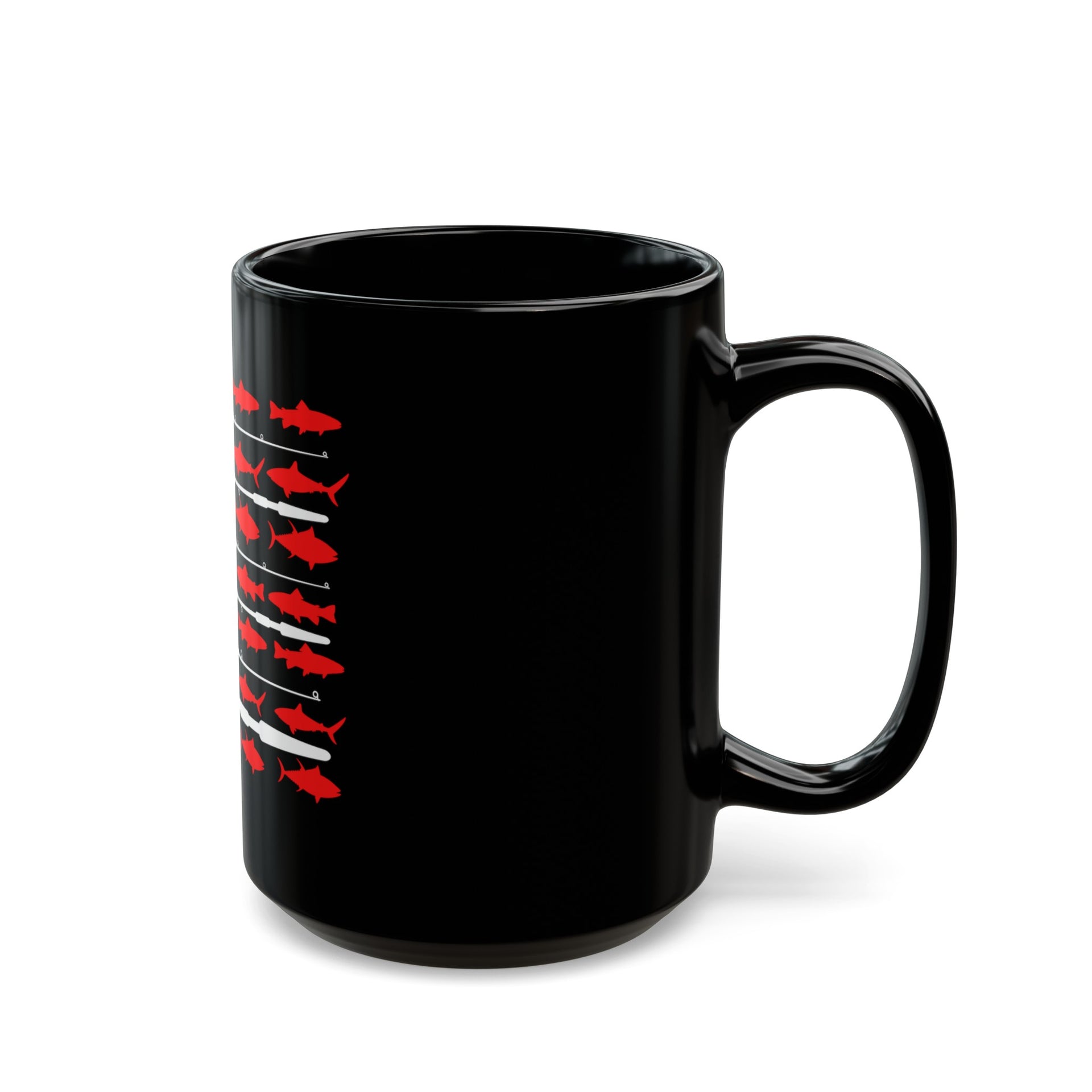 American Flag Fish Black Mug