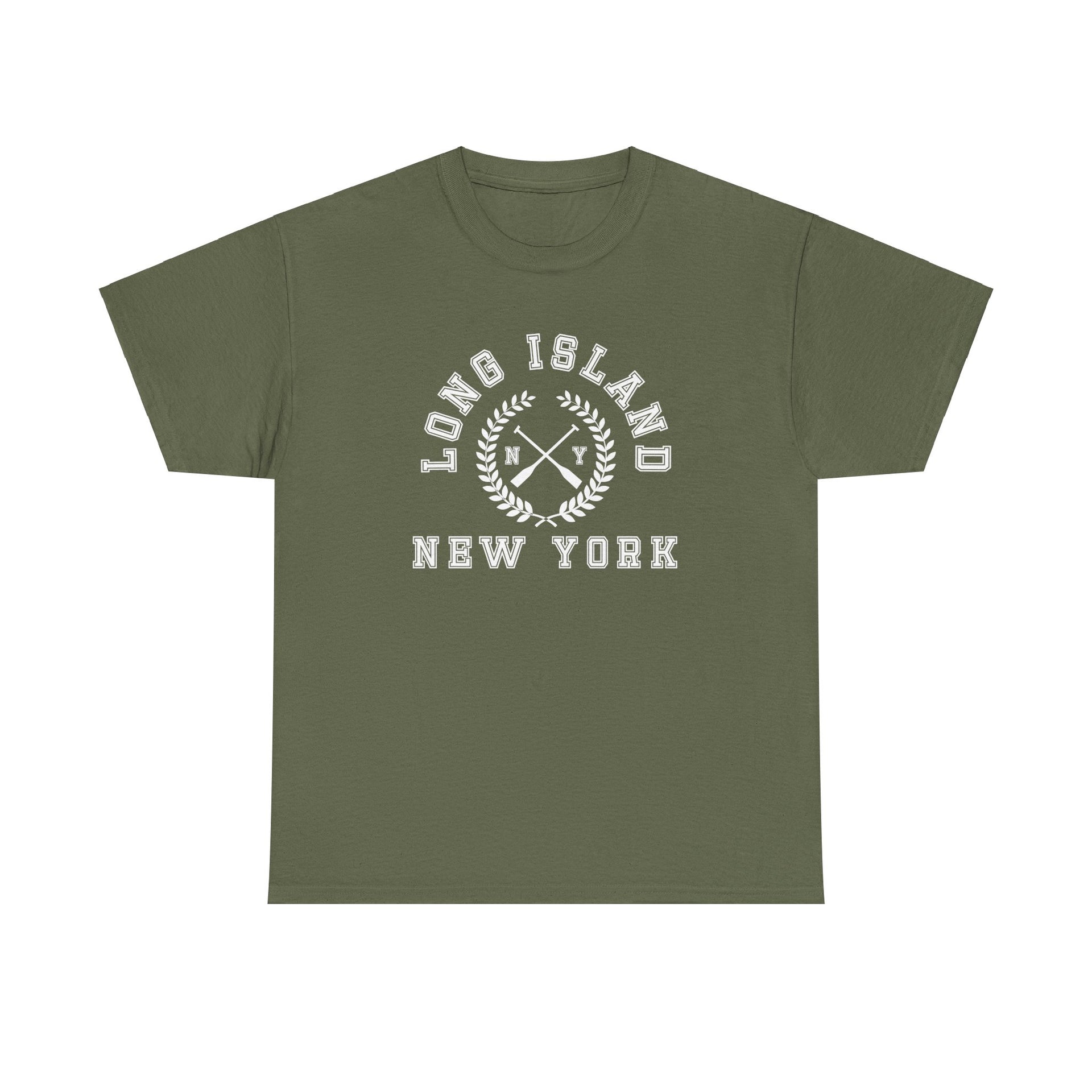 Long Island NY Crossed Oars Unisex Cotton Tee