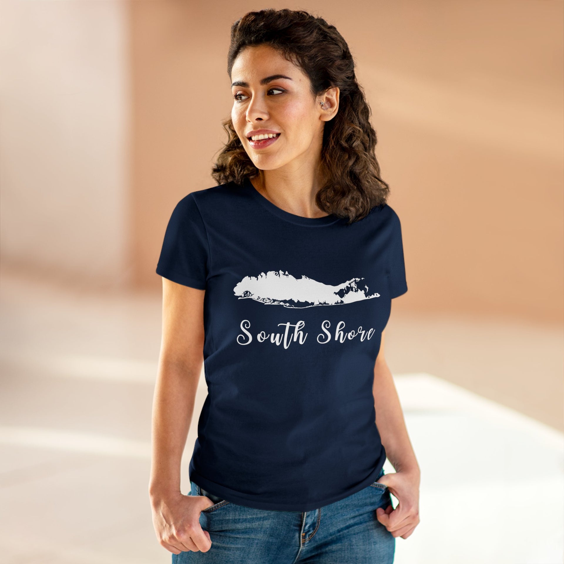 South Shore (Script) Long Island Women's Midweight Cotton Tee