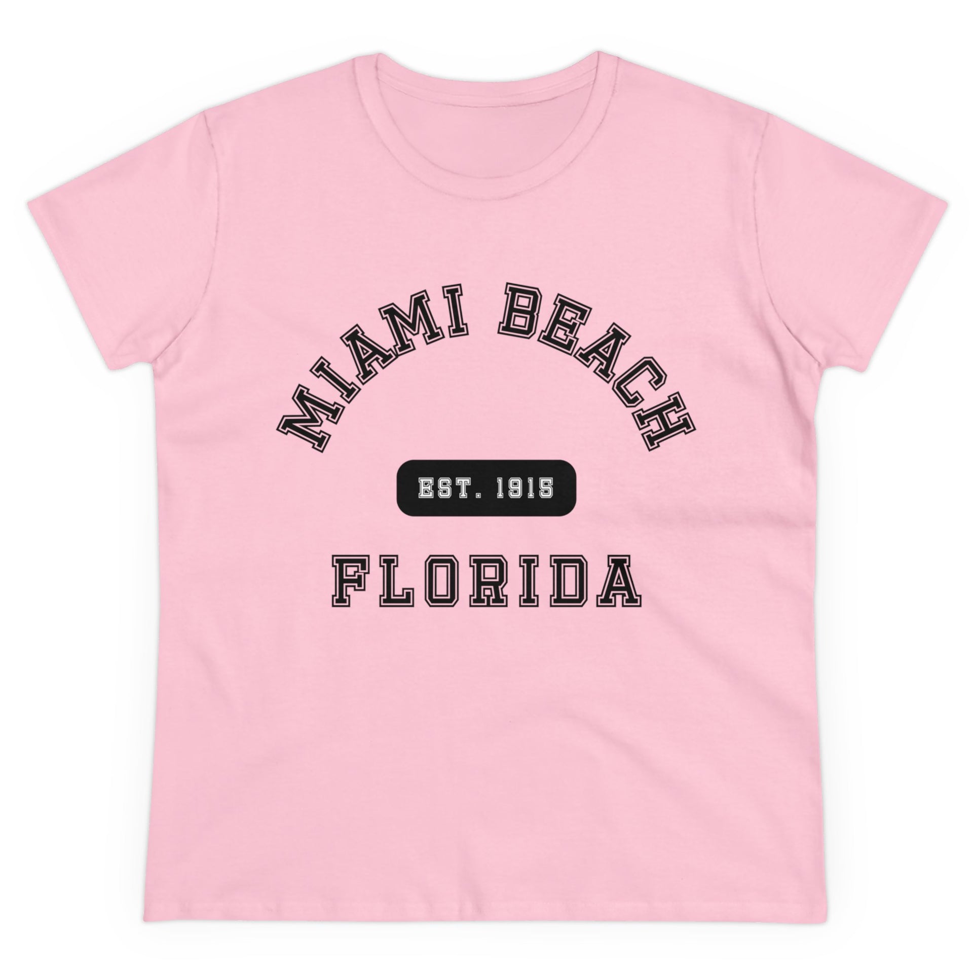 Miami Beach Florida Established Women's Midweight Cotton Tee