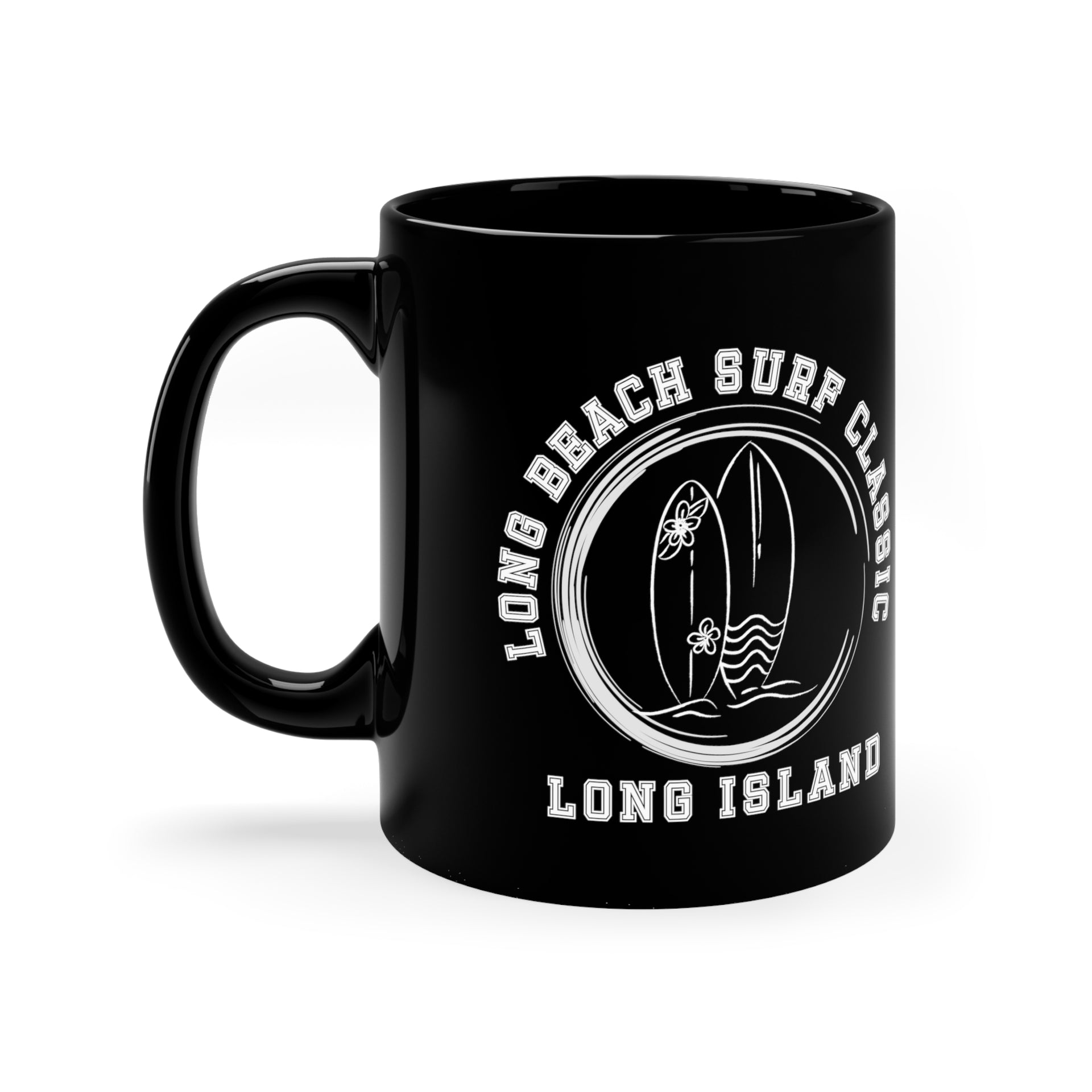 Long Beach Long Island Surf Classic 11oz Black Mug