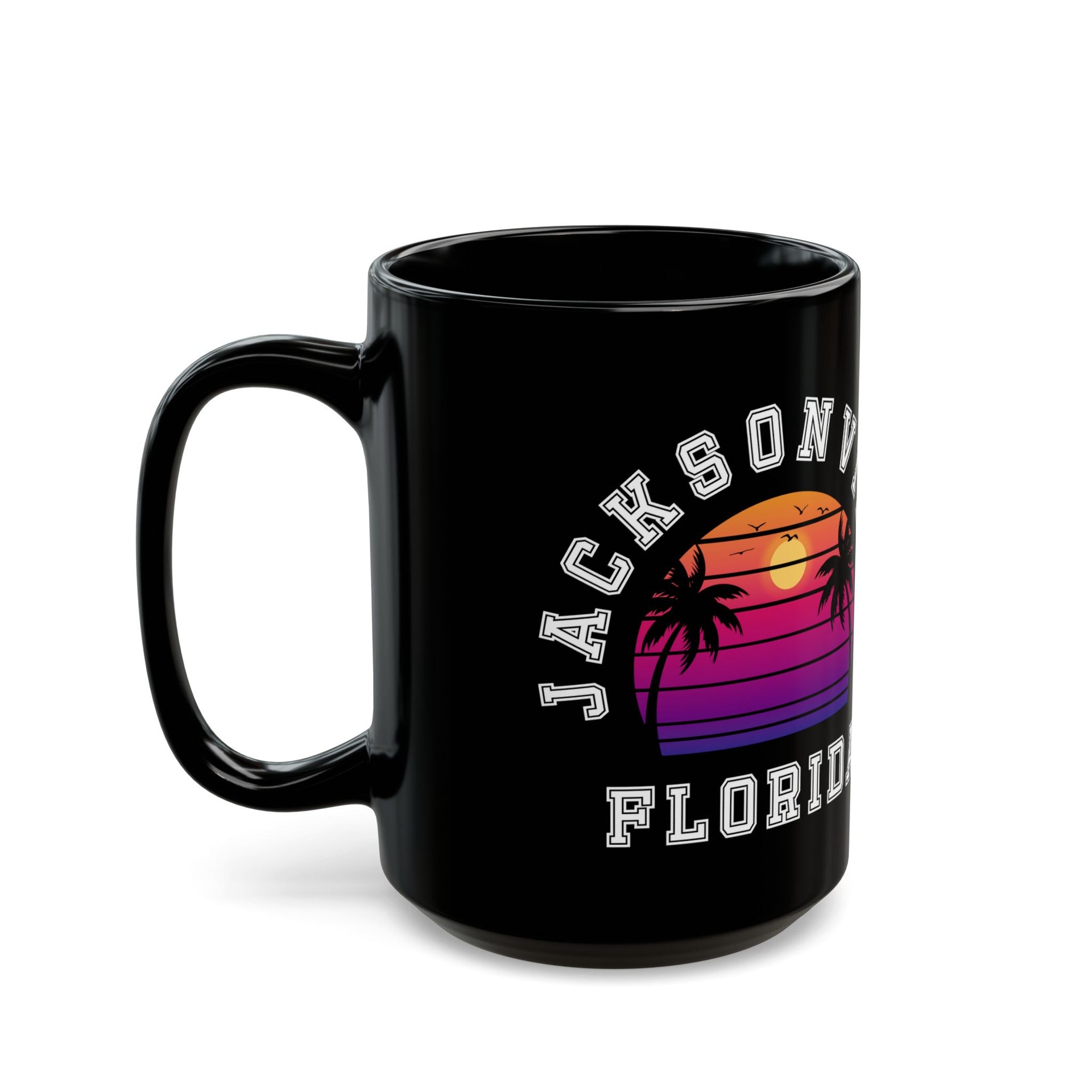 Jacksonville Florida Palms Black Mug