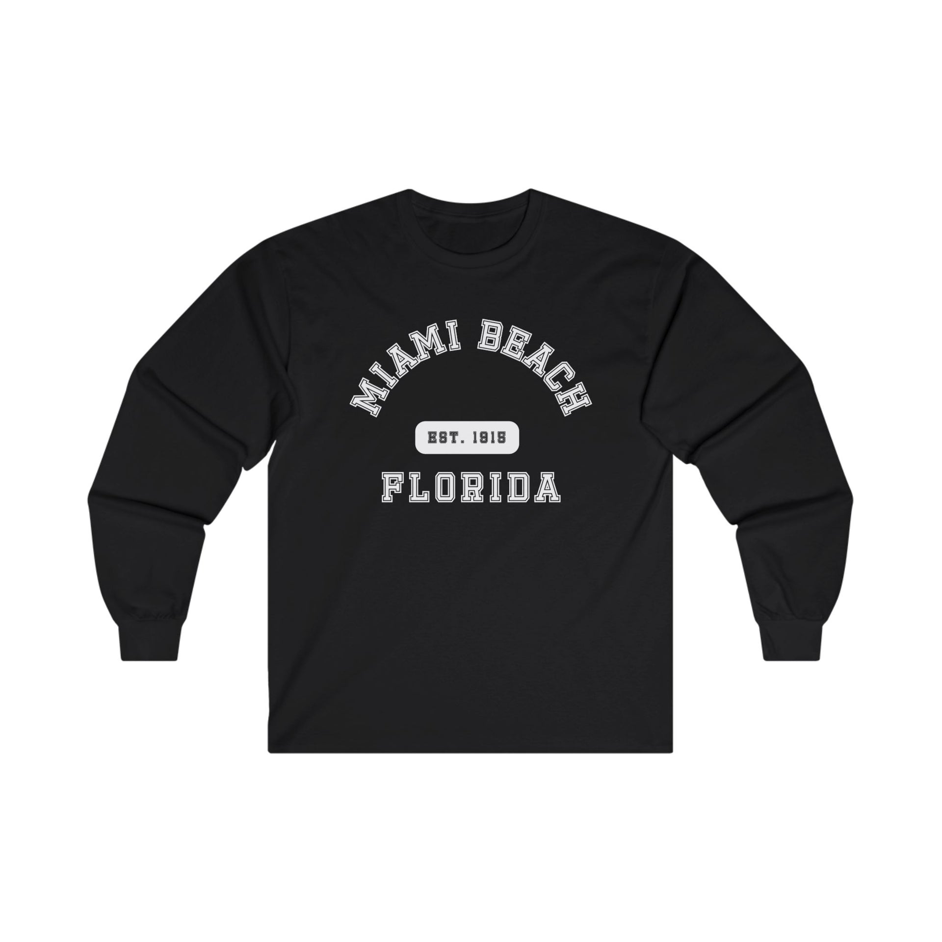 Miami Beach Florida Established Ultra Cotton Long Sleeve Tee