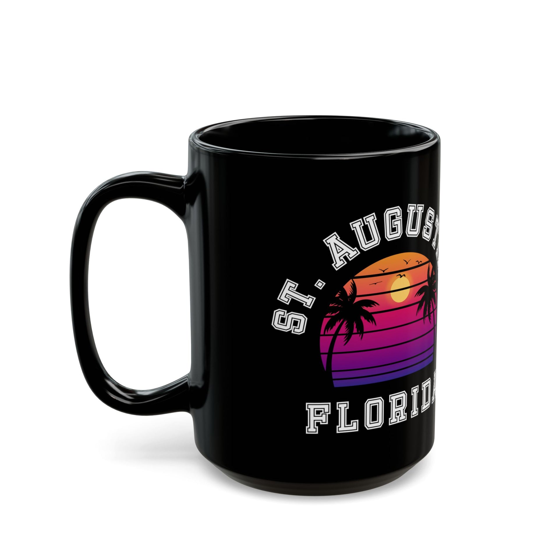 St. Augustine Florida Palms Black Mug