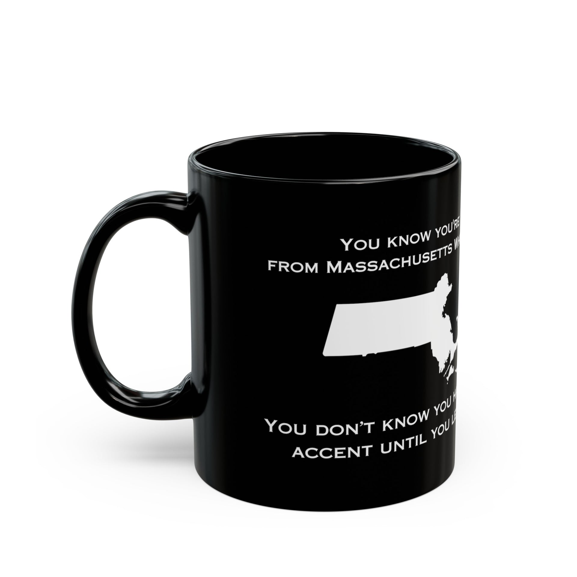 Massachusetts Accent Black Mug