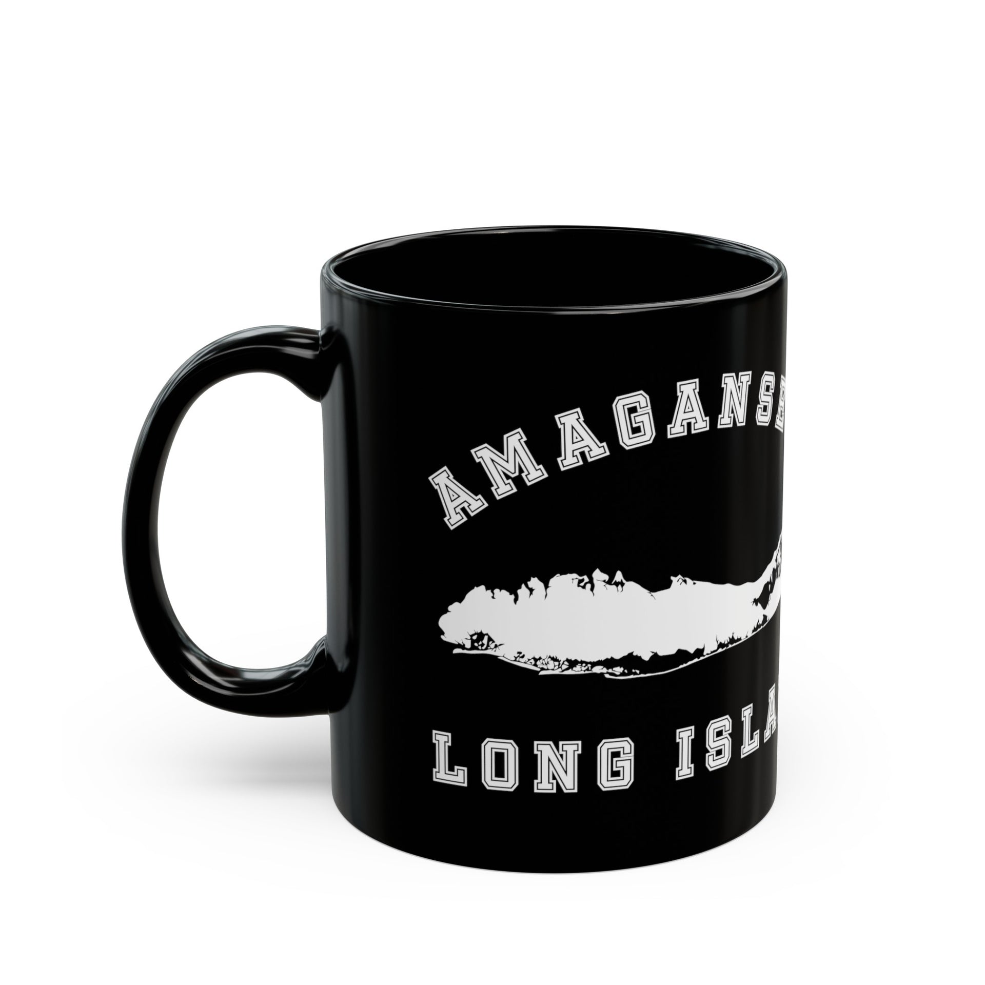 Amagansett Long Island Map Black Mug