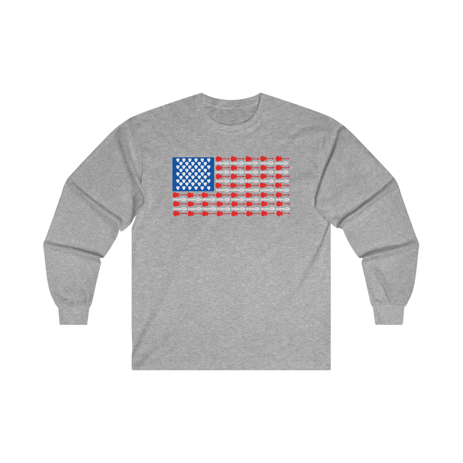 American Flag Guitar Ultra Cotton Long Sleeve Tee