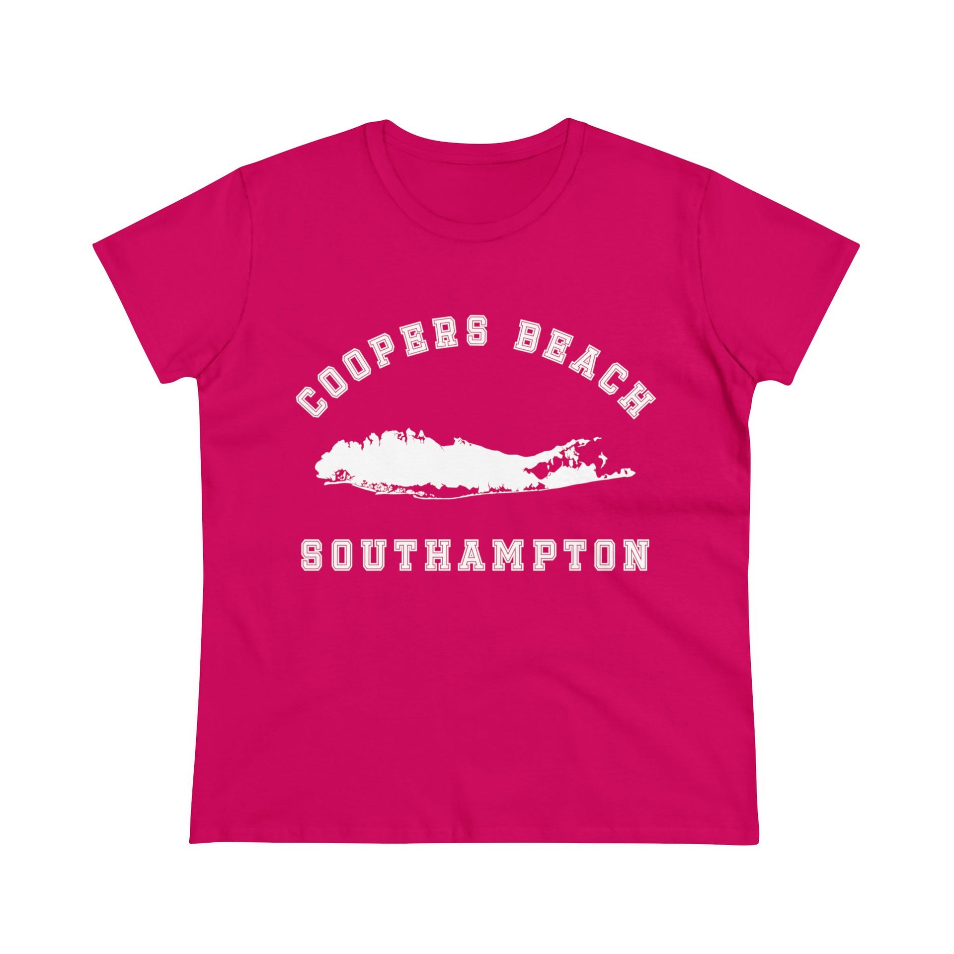 Coopers Beach Southampton Map Women's Midweight Cotton Tee